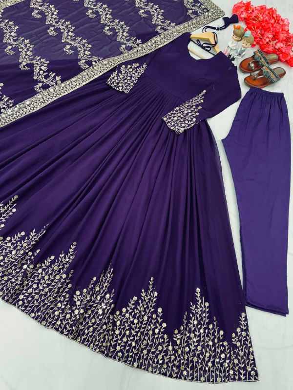 Navy Blue Color party wear Dupatta Set
