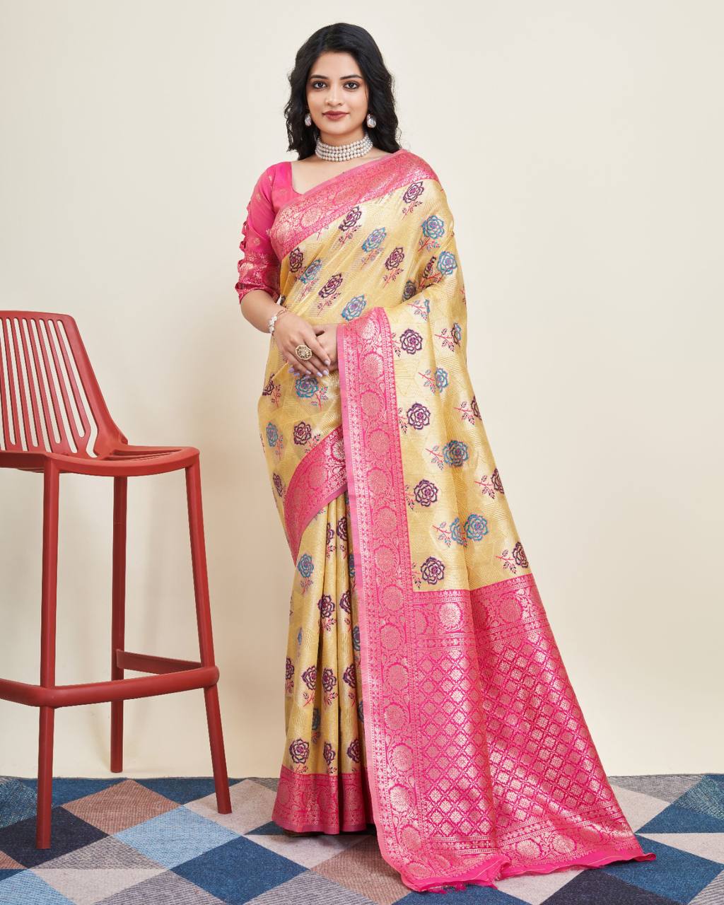 Yellow Color Soft Kanjivaram Silk Saree