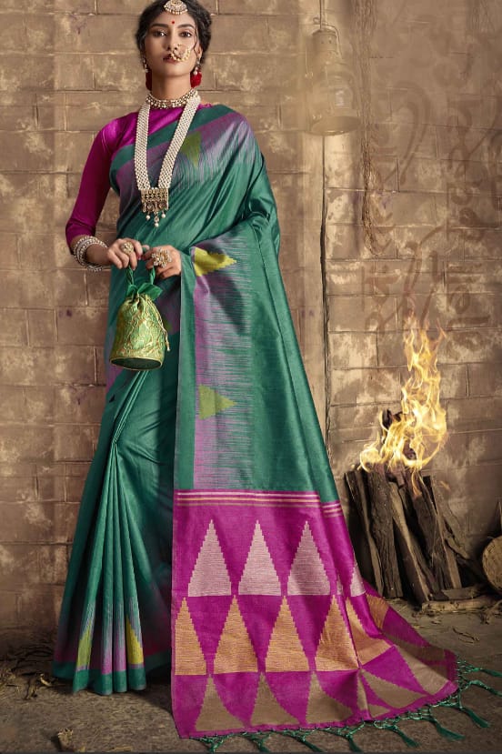 Handloom Raw Silk saree With Zari Border