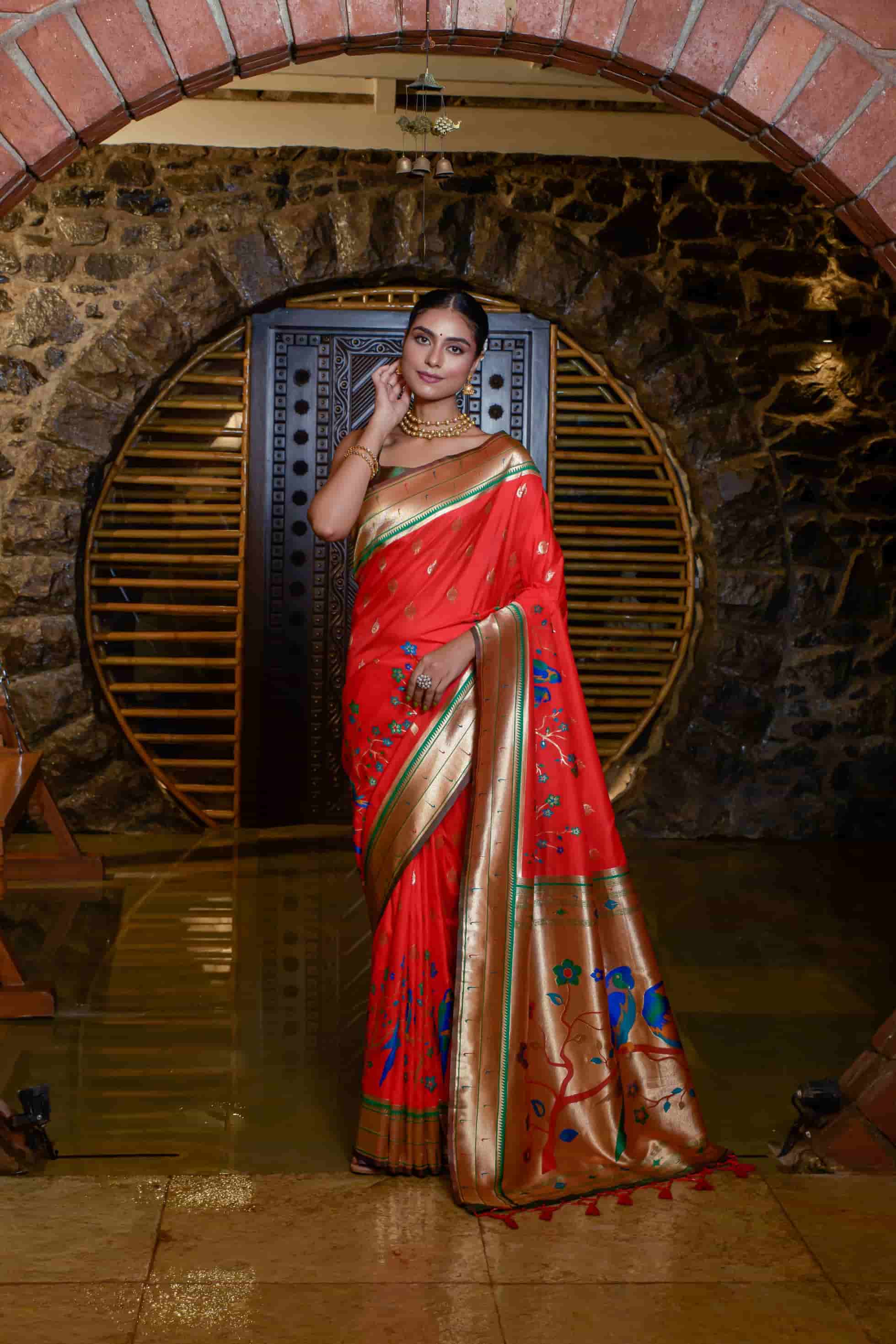 Red Color Paithani Silk Saree