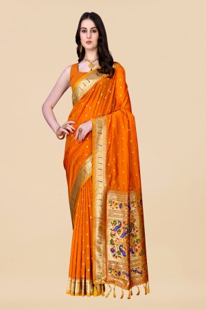 Yellow Color Traditianl Paithani Silk Saree