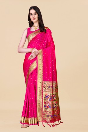 Pink Color Paithani Silk Saree