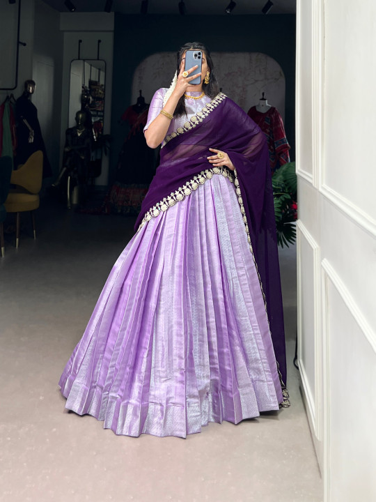 Lavender color Lehenga Choli set with Dupatta