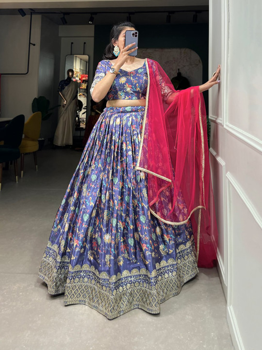 lavender  color Digital Printed lehenga choli set