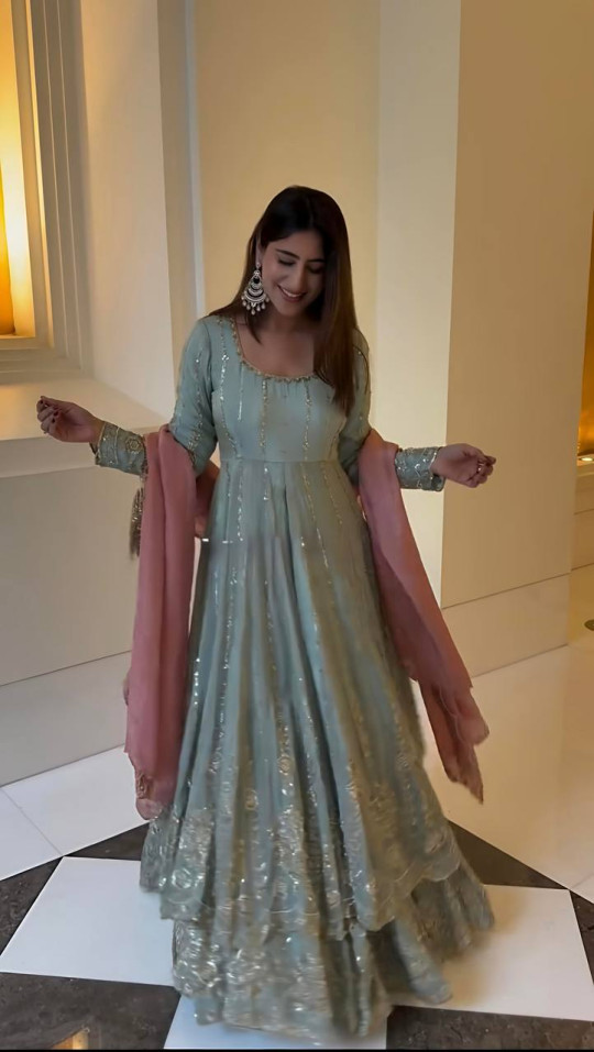 Teal Color Top Gharara set With Dupatta