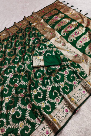 Green Color Banarasi Silk Saree