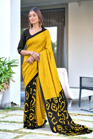 Yellow Coton Saree